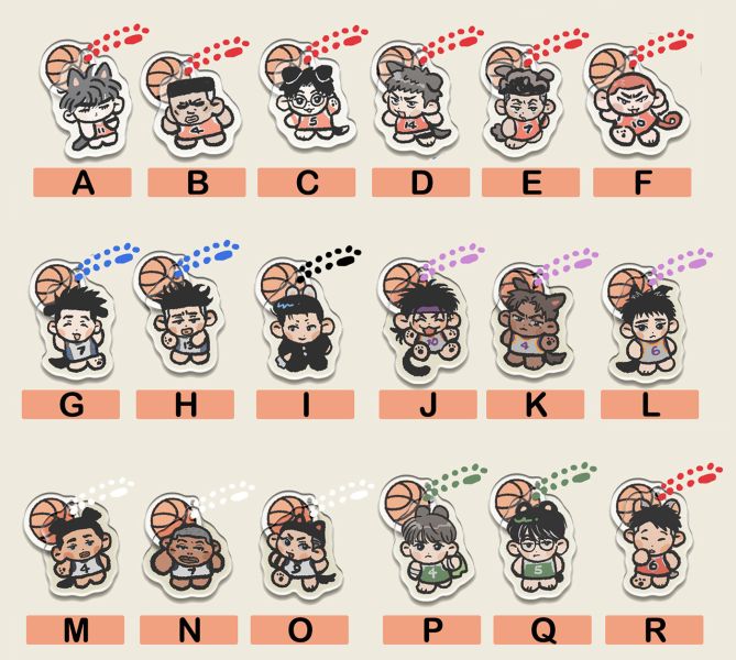 SLAM DUNK Mini Acrylic Charms　／SLAM DUNK　Goods　BY：muto! 