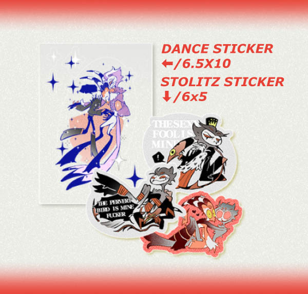 【PRE-SALE CLOSED】STOLITZ Stickers Set　／Helluva Boss　Stolitz　Goods　BY：SHI（大吸特吸） 