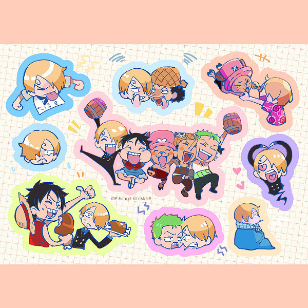 Straw Hat Boys Washi Sticker　／One Piece　Goods　BY：阿提（TIDI LeveE） 