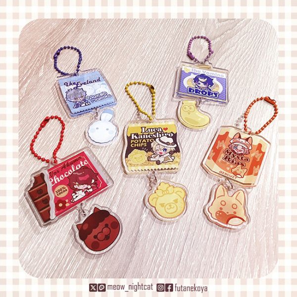 Luxiem Snacks Linked Acrylic Charms　／Nijisanji-EN／VTuber／LUXIEM　Goods　BY：夜貓+喵依(大小喵)（雙貓屋） 