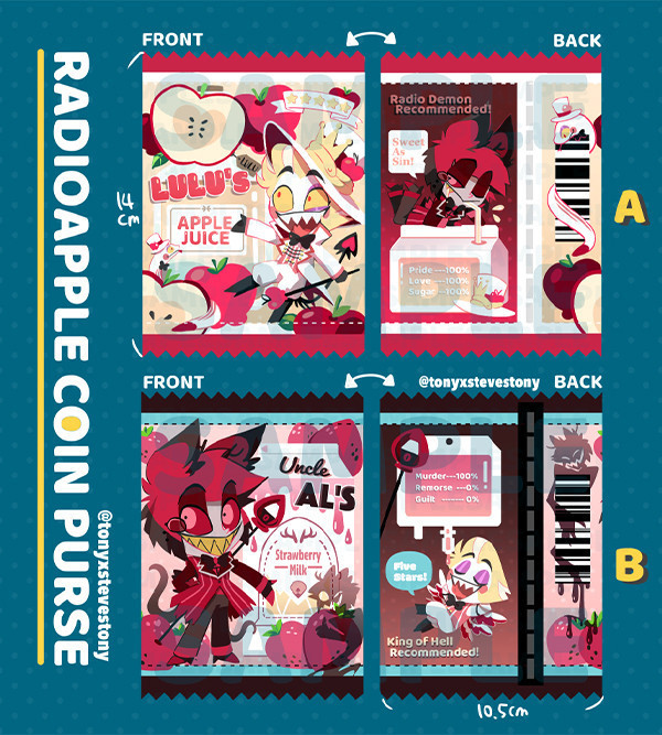 【PRE-SALE CLOSED】Radioapple Candy Pack Coin Purses　／Hazbin Hotel　Radioapple　Goods　BY：Jo（Angsty Fluff） 