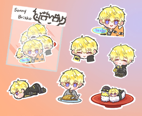 Sonny & Fulgur Stickers Set　／Nijisanji EN／VTuber　Goods　BY：Yumi 