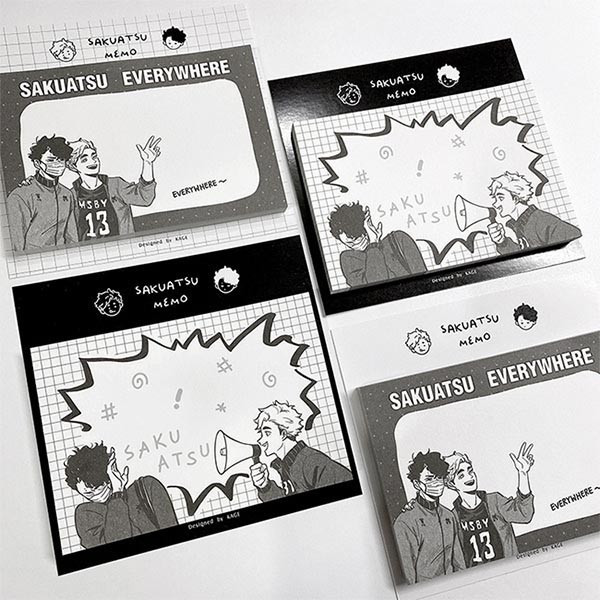 【PRE-SALE】SakuAtsu Memo Pads　／Haikyu!!　SakuAtsu　Goods　BY：KAGE（D-640） 