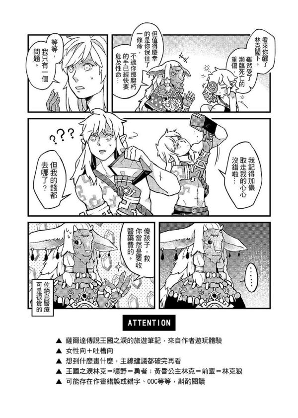 《勇者之書-王國之淚大冒險》　／The Legend of Zelda　Comic　BY：豆子（洛神豆花） 