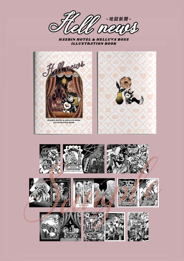 《hazbinhotel & Helluva Boss全員向插畫本》Eng ver.　／Hazbin Hotel／Helluva Boss　HuskerDust／Chaggie/VoxVal/Stolitz／Fizzarozzie/Lucilith/Criminale　Illustration Book　BY：阿蓉 