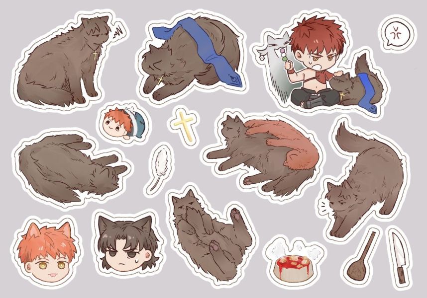 Kitty Kirei Sticker　／Fate/Stay Night　Emiya shirou／Kotomine Kirei　Goods　BY：LR 