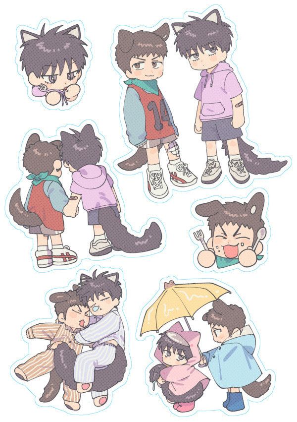 《流三貓貓狗狗日記》 Sticker　／SLAM DUNK　RuMitsu　Goods　BY：一給IJI 