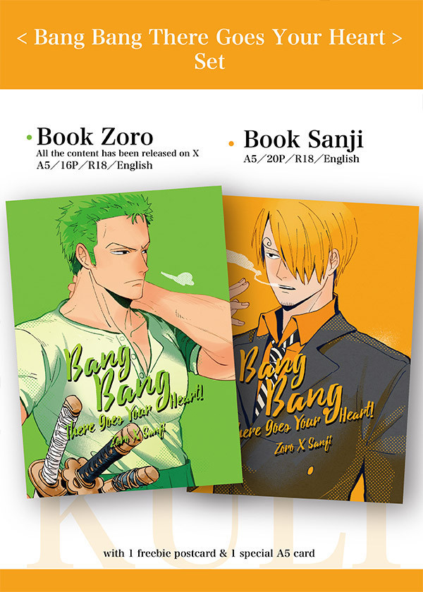 【PRE-SALE】《Bang Bang There Goes Your Heart Set》English ver.　／One Piece　zorosanji　Comic　BY：Kuli 