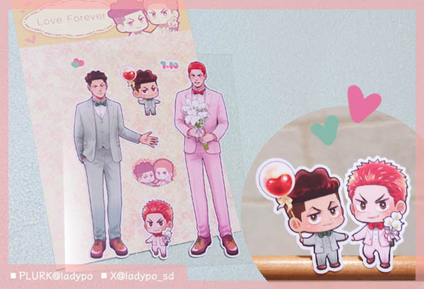 《良花拍婚紗》Acrylic Stand & Sticker　／SLAM DUNK　RyoHana　Goods　BY：波小姐(LADY PO)（我們果真是天才） 