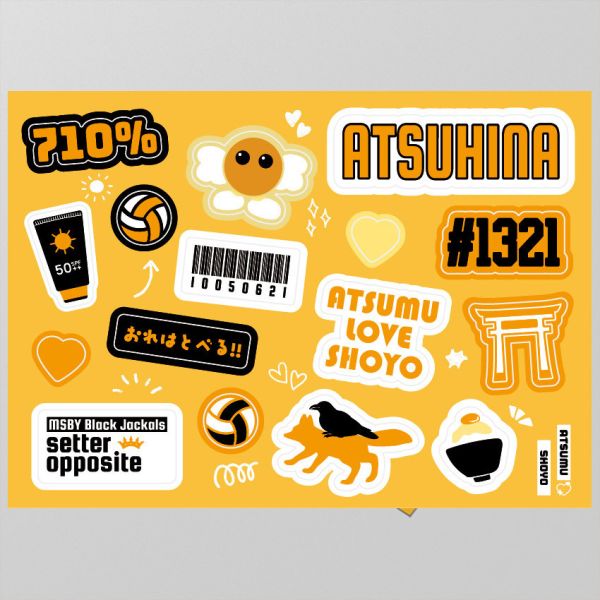 AtsuHina Sticker　／Haikyu!!　Miya Atsumu x Hinata Shoyo　Goods　BY：御實［香草奶昔色的約定］ 