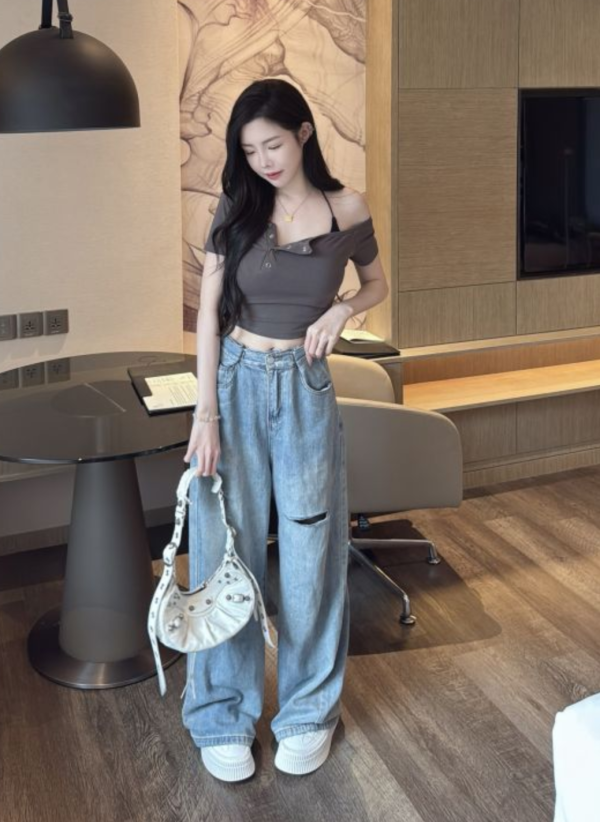 高個子推爆 x 時髦落地牛仔寬褲 