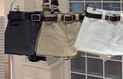 現貨 – 皮帶A字褲裙 