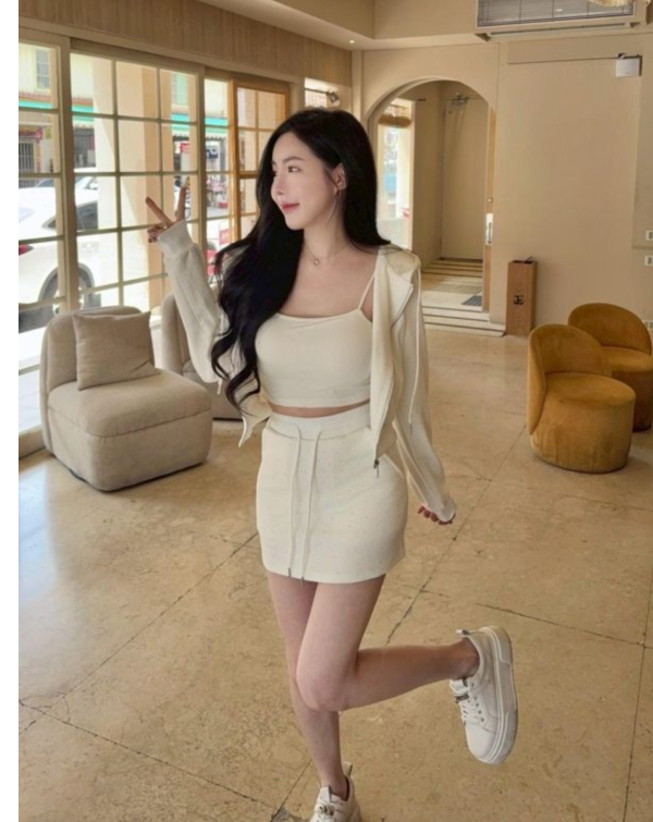 本期必收⋆ 𐙚 ̊.鑽鑽短裙套裝 