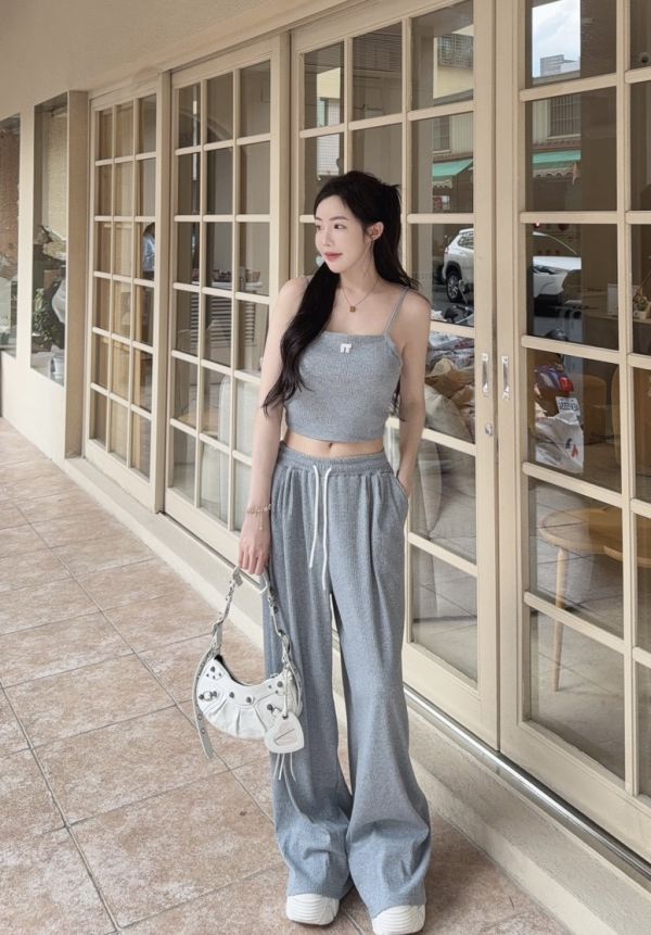 現貨 – 韓版落地褲套裝 
