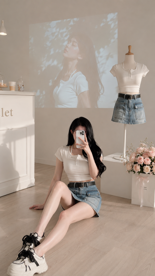 闆娘激推 ⋆ 工裝皮帶牛仔裙 