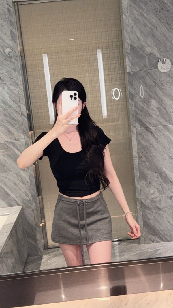 現貨 – 休閒感棉褲裙 