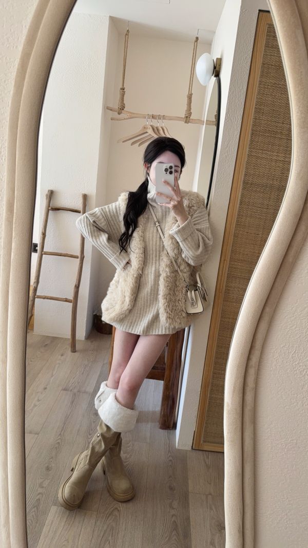 現貨 – 泰迪毛毛背心毛衣set 