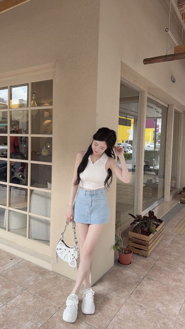 現貨 – 日常A字牛仔裙 