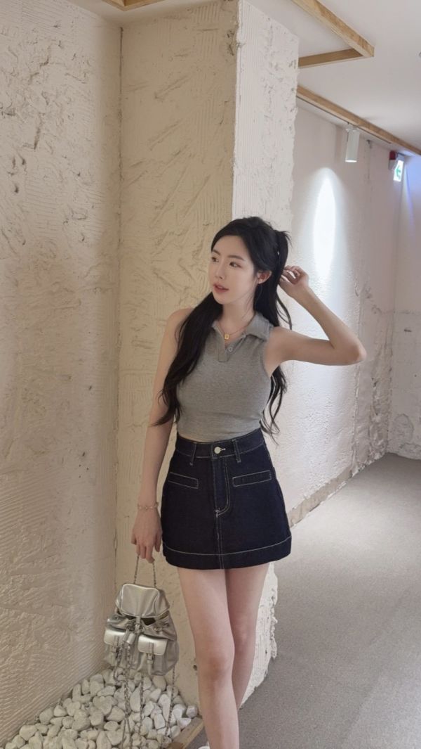 現貨 – 日常A字牛仔裙 