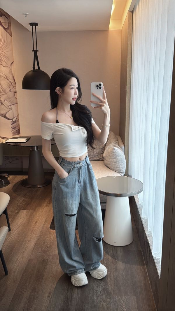 高個子推爆 x 時髦落地牛仔寬褲 