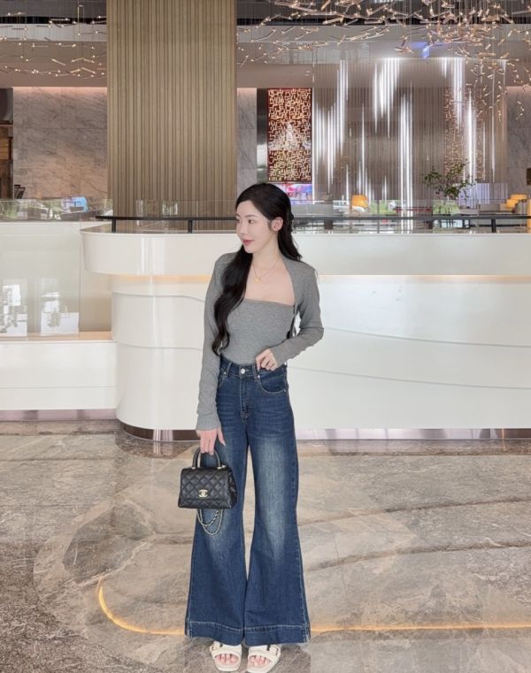 現貨 – 落地牛仔喇叭褲 