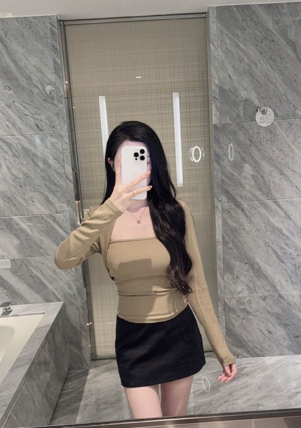 現貨 – 御姐平口兩件式上衣 