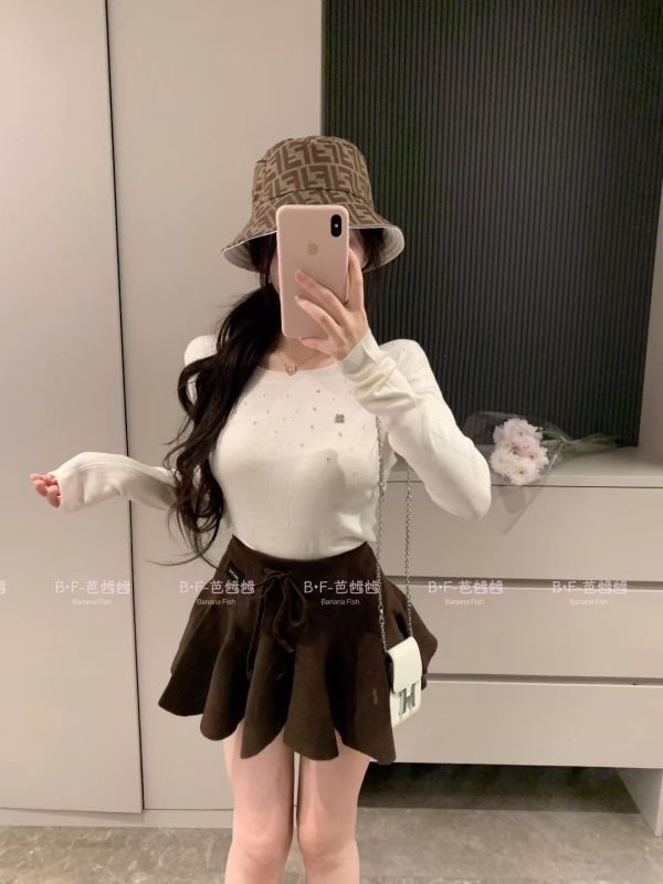 現貨 – miu系針織傘裙 