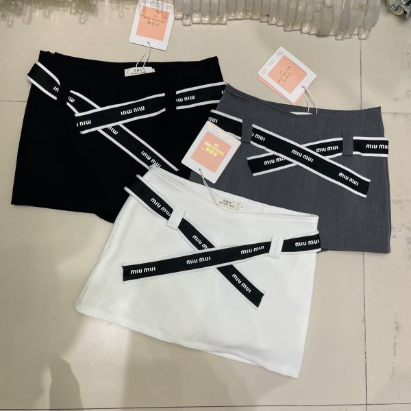 現貨 – miumiu西裝短裙（附綁帶） 