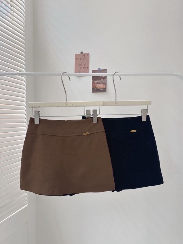 現貨 – 高腰麂皮短裙 