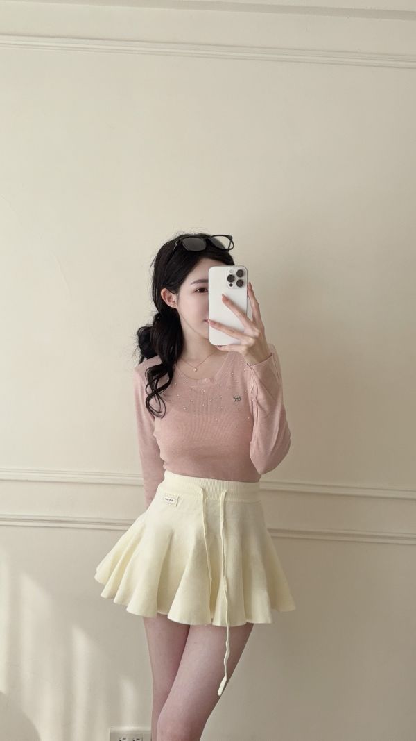 現貨 – miu系針織傘裙 