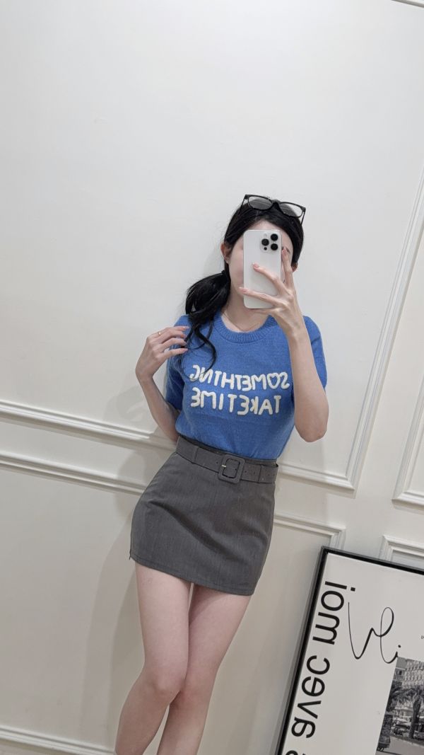 現貨 – 腰帶合身短裙 