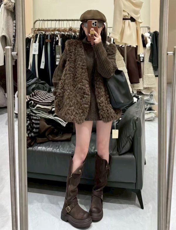 現貨 – 泰迪毛毛背心毛衣set 