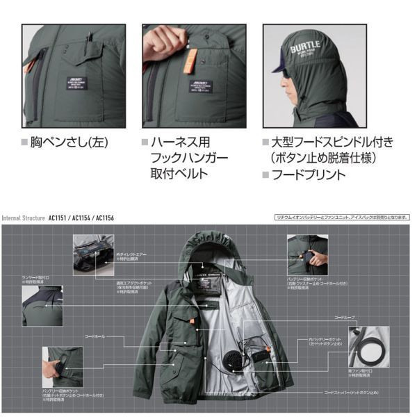 日本 BURTLE  AC1154 空調衣 -8度隔熱 不含風扇 風扇衣 空調服 背心款 2024 BURTLE 空調衣 AC1154
