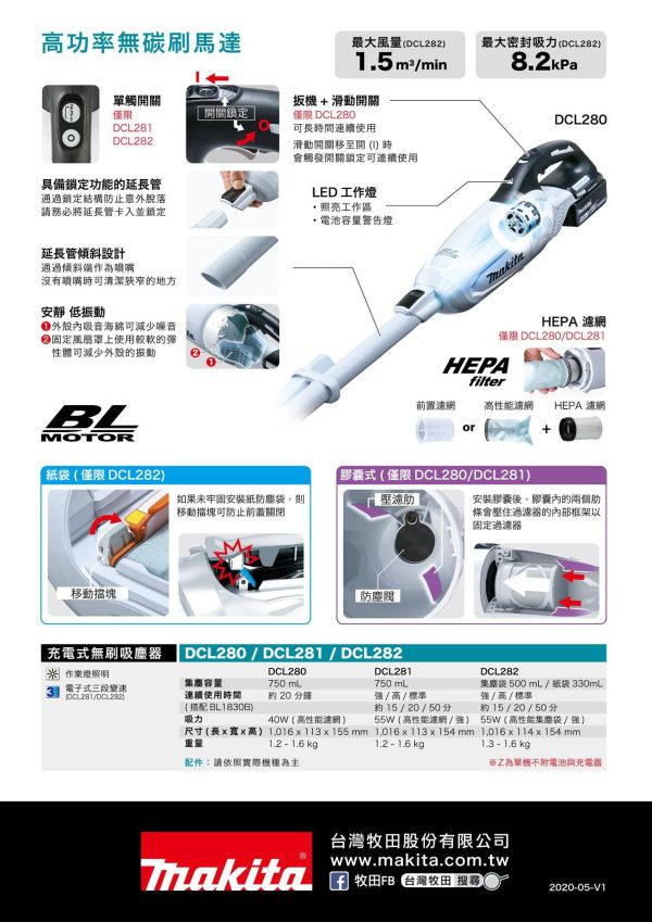 DCL282ZBX8 充電式無刷吸塵器(黑)-單機18V DCL282ZBX8
充電式無刷吸塵器(黑)-單機18V