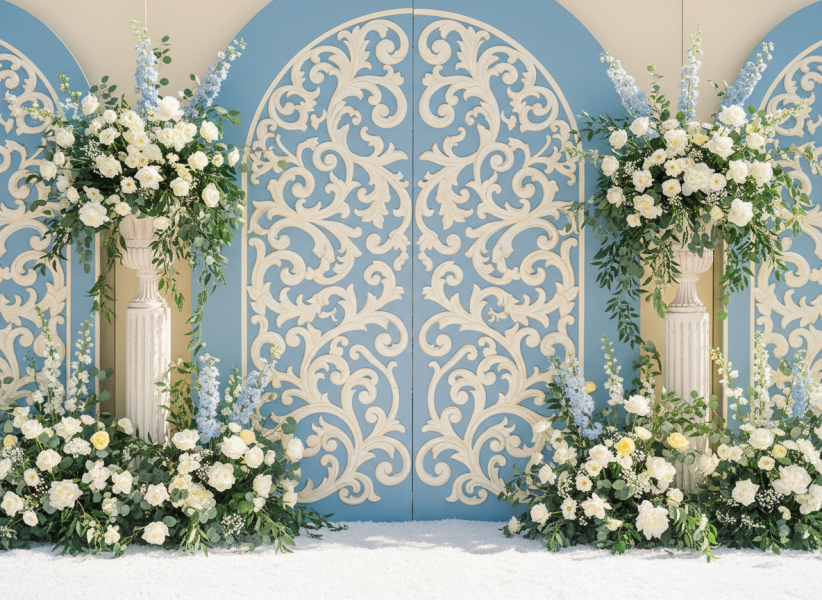 我想租借｜婚禮拍照背板（藍色雙側） 