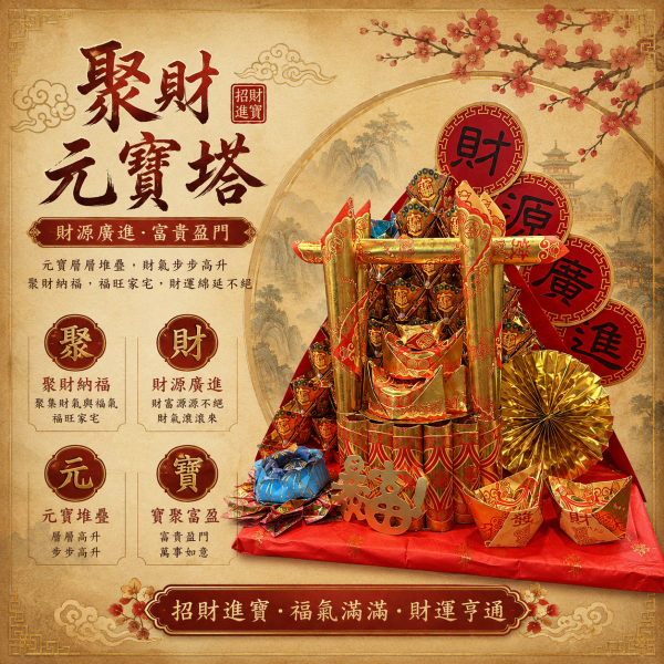 元寶塔教學專區 元寶塔,元寶塔DIY,元寶塔材料包,招財元寶塔,祈福元寶塔,祝壽元寶塔,金紙手作,祭祀用品,拜拜供品,敬神用品,補財庫用品,招財開運,神明祝壽,三禾文創,好神花,祈福商品