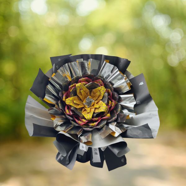 永思．長憶（L款｜黑銀版） 永思花、祭祀用紙花、往生金紙、祖先供品、超渡花束、清明祭祖、中元普渡、紙花供奉、哀思紙藝