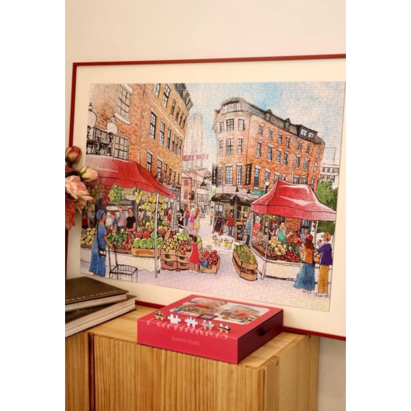 客訂 海鸚拼圖 秋日童話 哈佛廣場 假日市集 彩虹樹 1000片 