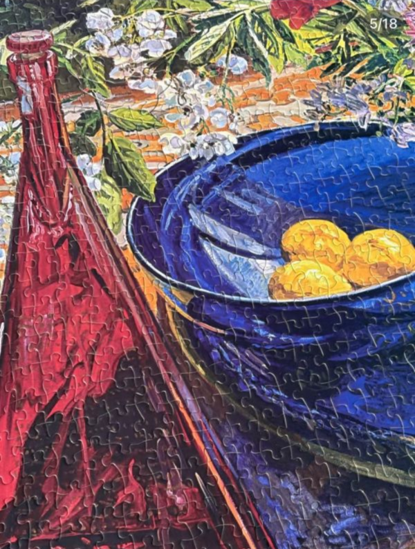 Ber拼圖工坊 Peonies blue glass bowl（分四包） 1000片 