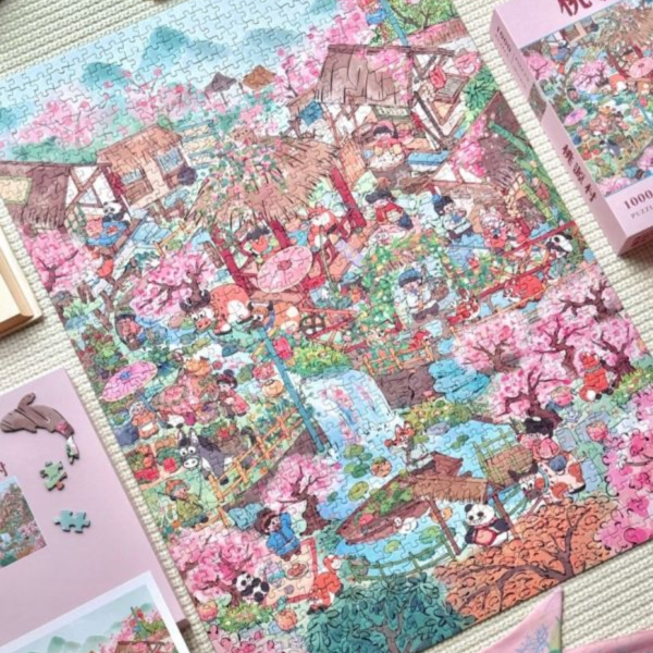 Ber拼圖工坊 桃源村（分四包） 1000片 