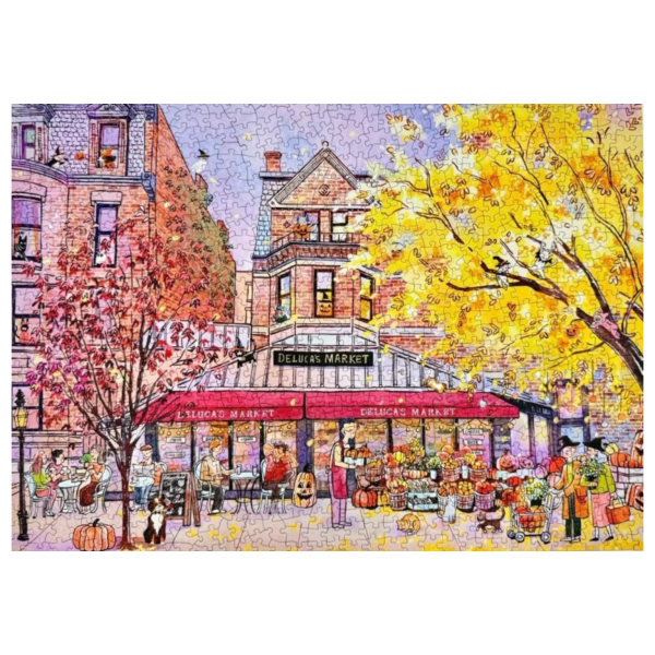 客訂 海鸚拼圖 秋日童話 哈佛廣場 假日市集 彩虹樹 1000片 