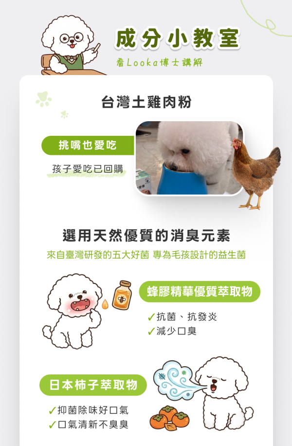 口腔清新護理保健粉(30包/盒)蜂膠萃取物+口腔益生菌+酵母維他命B群《寵物保健/貓咪益生菌/狗狗保健》【毛孩星球】 寵物保健,寵物口臭,狗嘴巴臭,貓口臭,寵物異味.