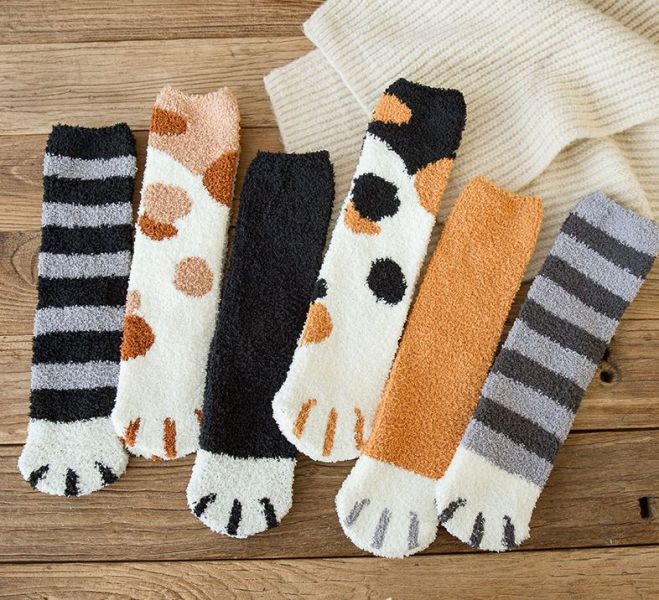 【冬天來雙肉球襪】軟萌貓掌珊瑚絨襪 冬天襪,珊瑚絨襪,肉球襪,肉球珊瑚絨襪