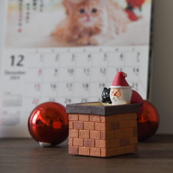 【聖誕節限定】煙囪聖誕老人和黑貓公仔 