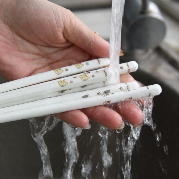 【餐餐都要儀式感】日式陶瓷貓咪環保筷架組 