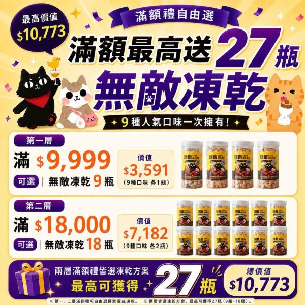 無敵100%原肉凍乾 【天然原肉每口都是真材實料】大罐裝 *全館滿額送9口味各一* 寵物零食, 原肉凍乾, 凍乾, 凍乾零食, 貓零食