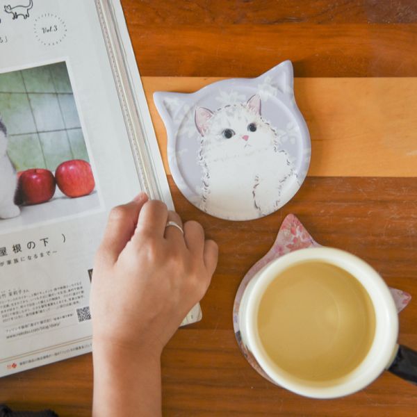 【從此告別水漬】貓貓陶瓷吸水杯墊 