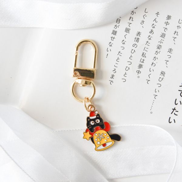 【聖誕節限定】快樂聖誕黑貓鑰匙扣 *全館滿額送隨機2個* 