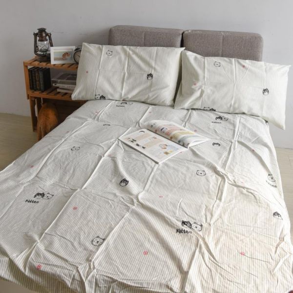 【一年四季好好睡】純棉喵喵系列床包三件套組 共三款 