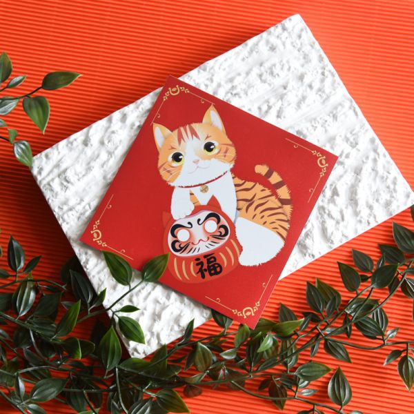 *限量30組售完不補【好運帶回家】貓樂園獨家設計貓貓達摩磁性春聯 